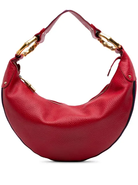 Gucci Pre-Owned 2000-2015 Calfskin Web Bamboo Ring hobo bag