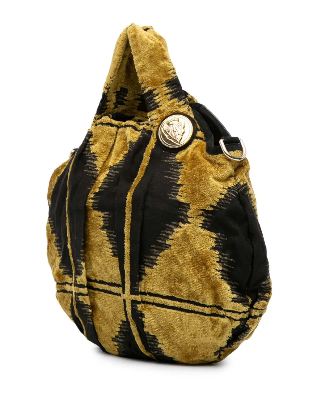 Pre-owned Gucci 2016-2025 Velvet Hysteria Hobo Satchel In Yellow