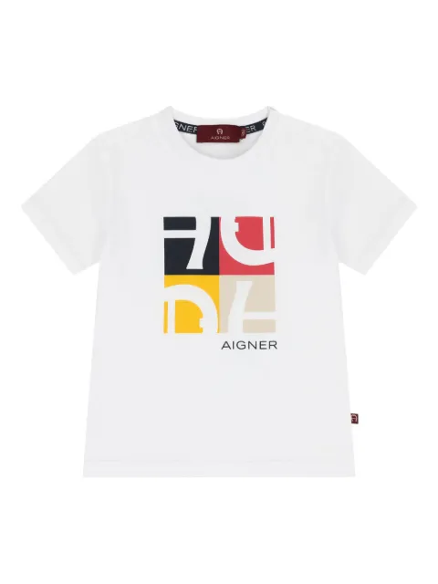 Aigner Kids logo-print graphic t-shirt