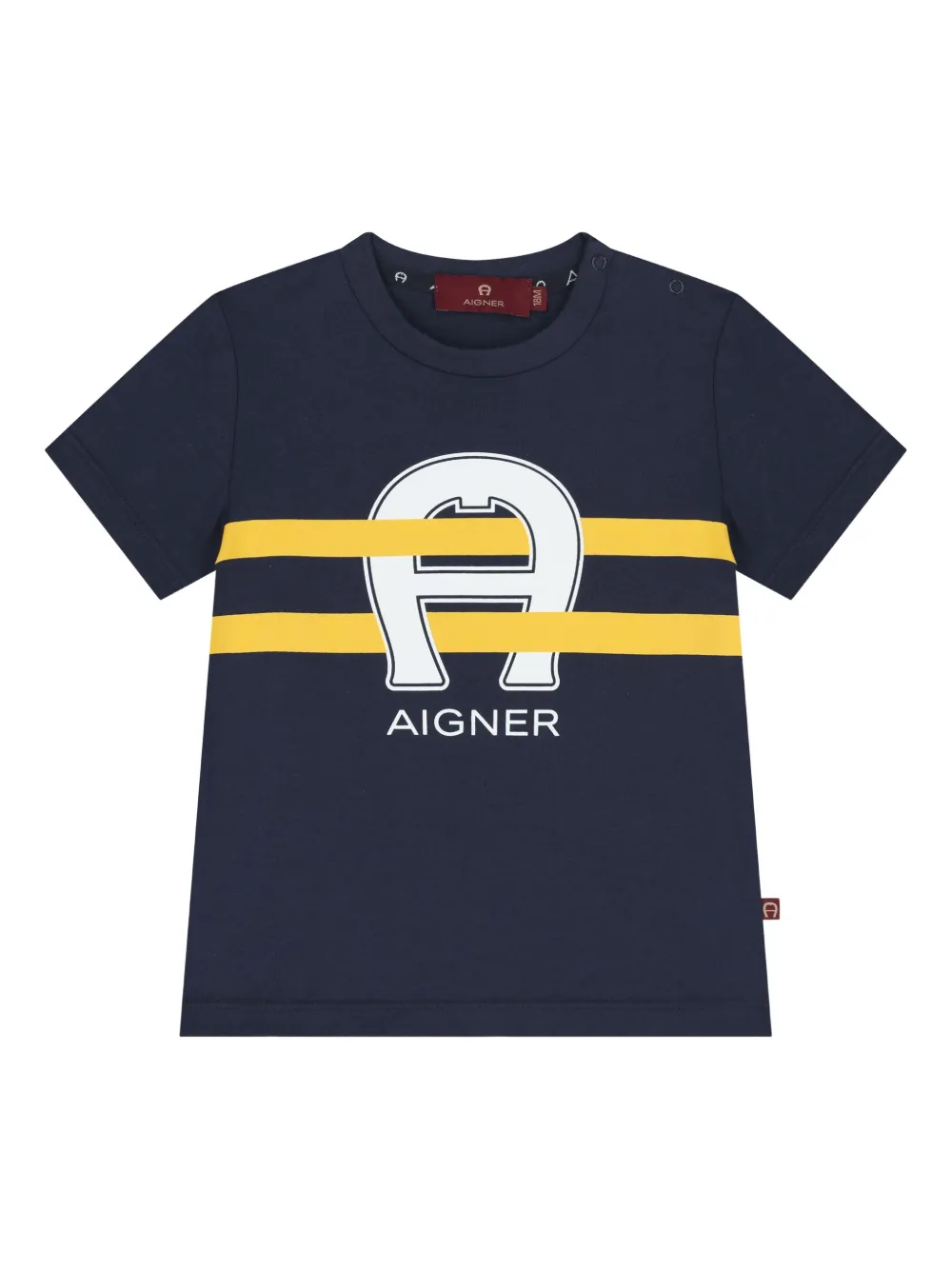 Aigner Kids logo-horseshoe t-shirt Blauw