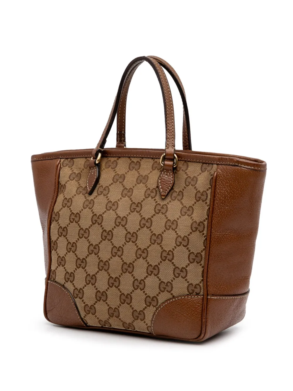 Pre-owned Gucci 2016-2025 Small Gg Canvas Bree Satchel In Brown