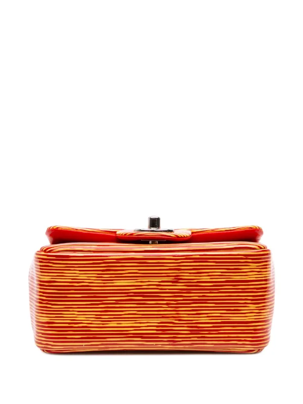 CHANEL Pre-Owned 2013-2014 Mini Square Classic Patent Striped