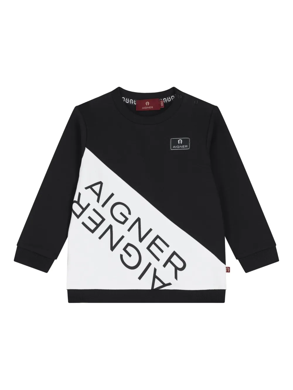 Aigner Kids Sweater met logo Zwart