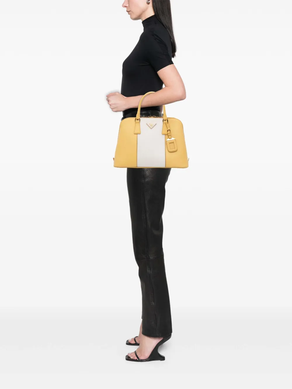 Prada Pre-Owned 2010-2025 Medium Bicolor Saffiano Lux Promenade satchel | Pre-Owned | Image 2
