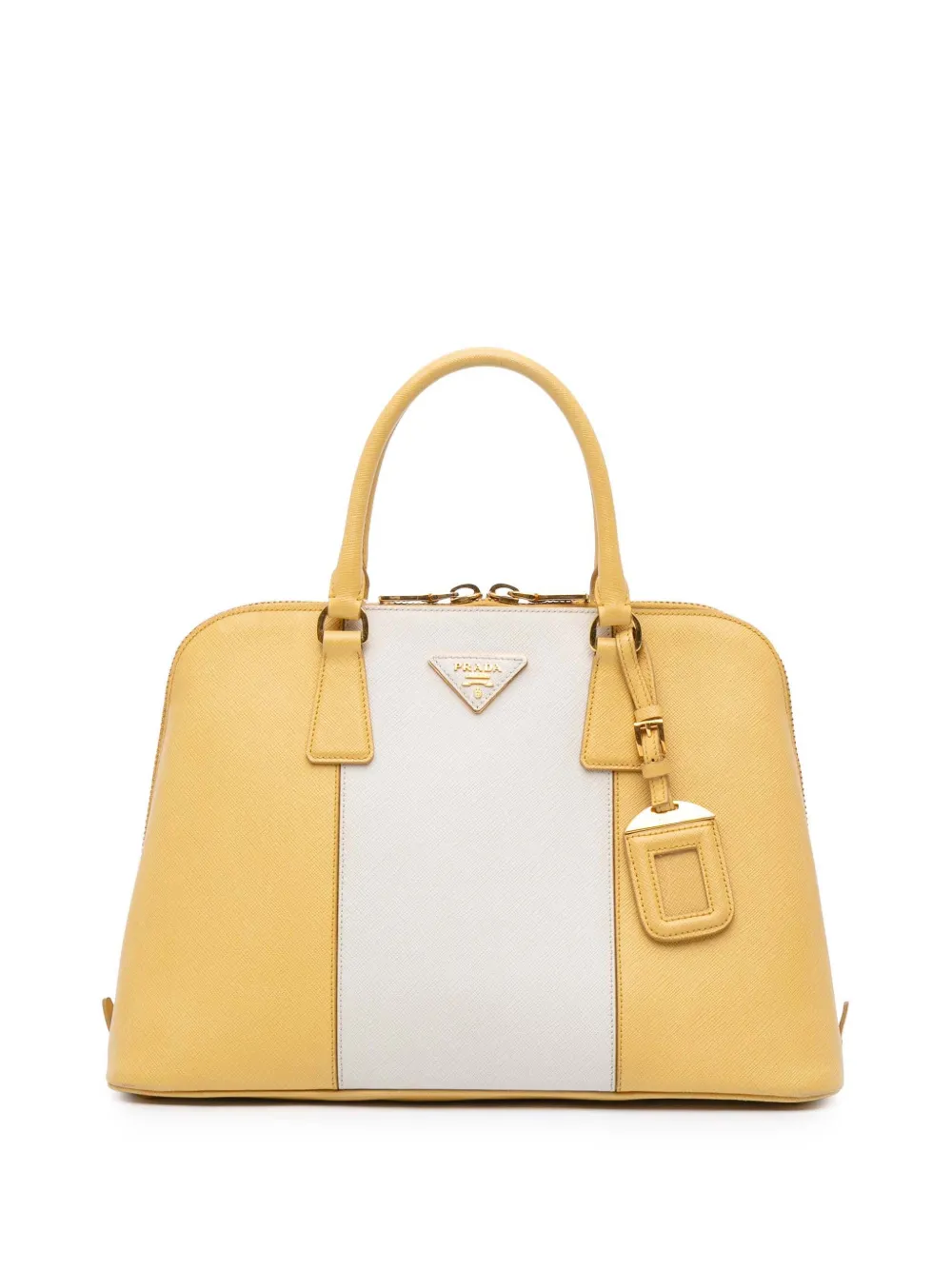 Prada Pre-Owned 2010-2025 Medium Bicolor Saffiano Lux Promenade satchel | Yellow | Image 1