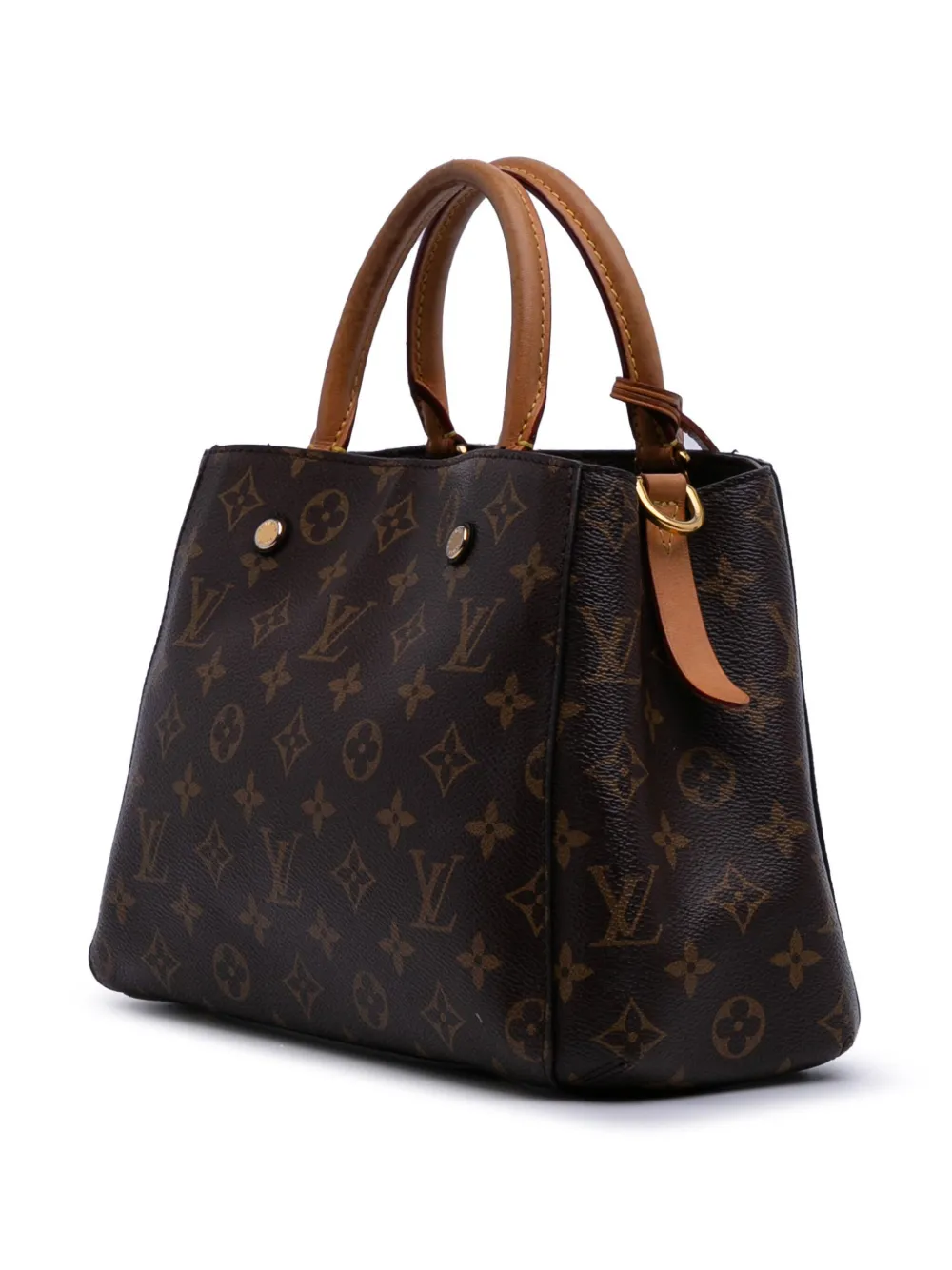 Pre-owned Louis Vuitton 2017 Monogram Montaigne Bb Satchel In Brown