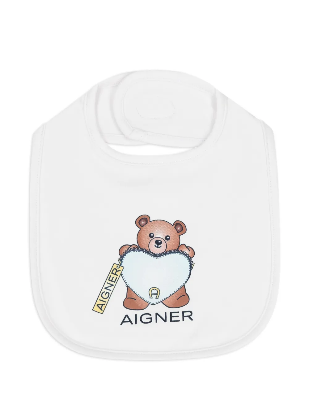 Aigner Kids teddy bear logo bib Wit