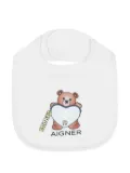 Aigner Kids teddy bear logo bib - White