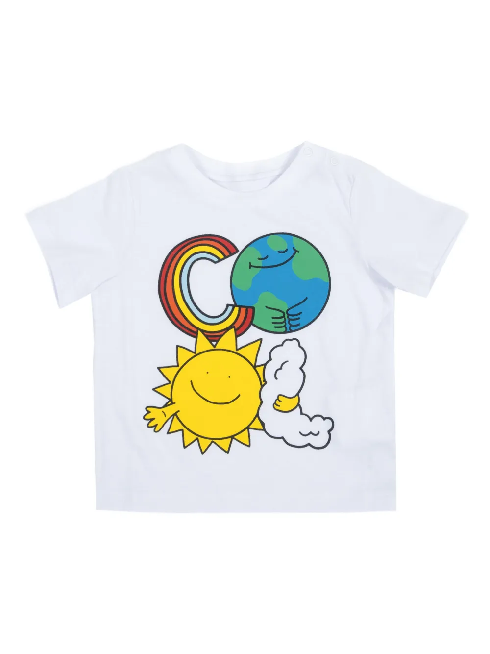 Stella McCartney Kids Earth Friends T-shirt met grafische print Wit