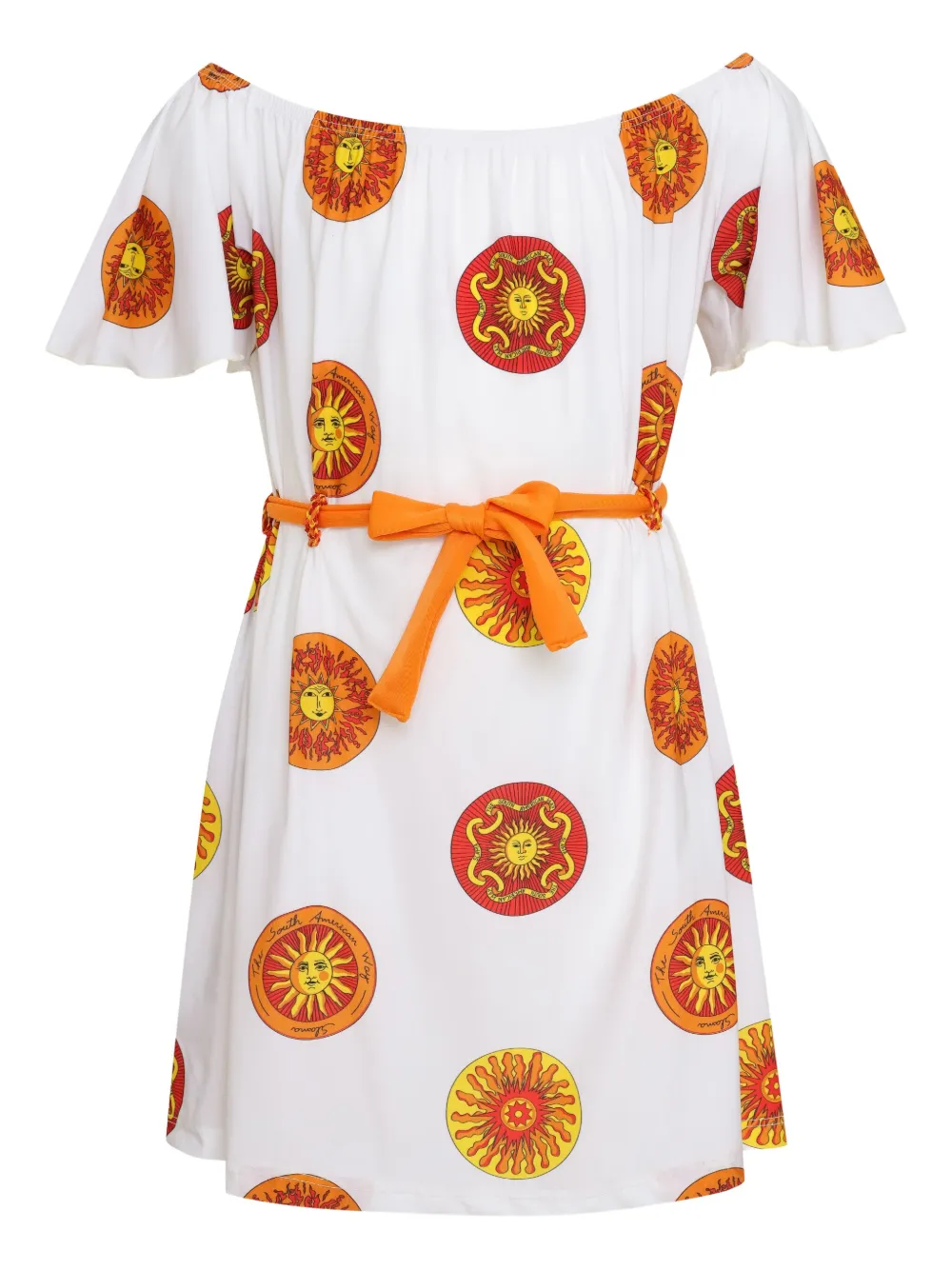 Amir Slama Off-shoulder jurk met print Wit