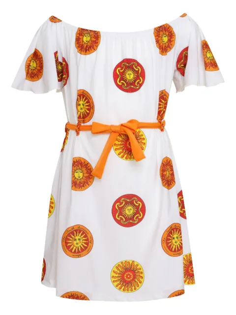 Amir Slama sun-print off-shoulder dress