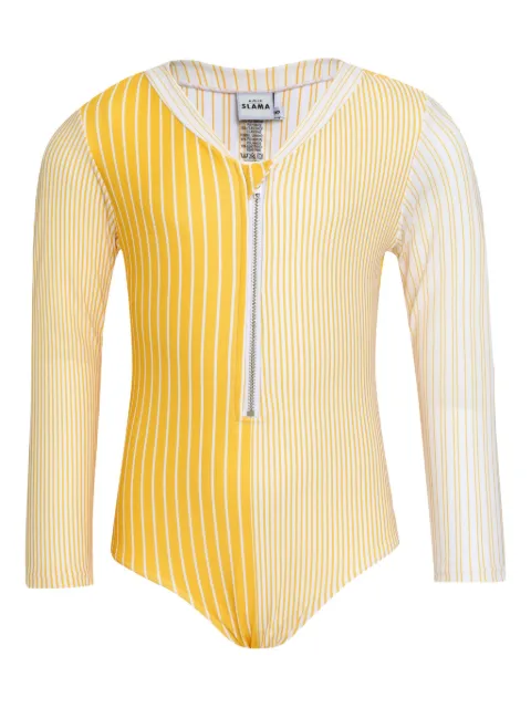 Amir Slama stripe long-sleeve swimsuit