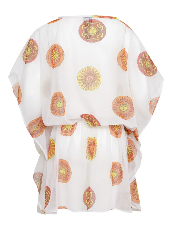 Amir Slama sun-print Smock Dress | White | FARFETCH