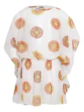 Amir Slama sun-print smock dress - White