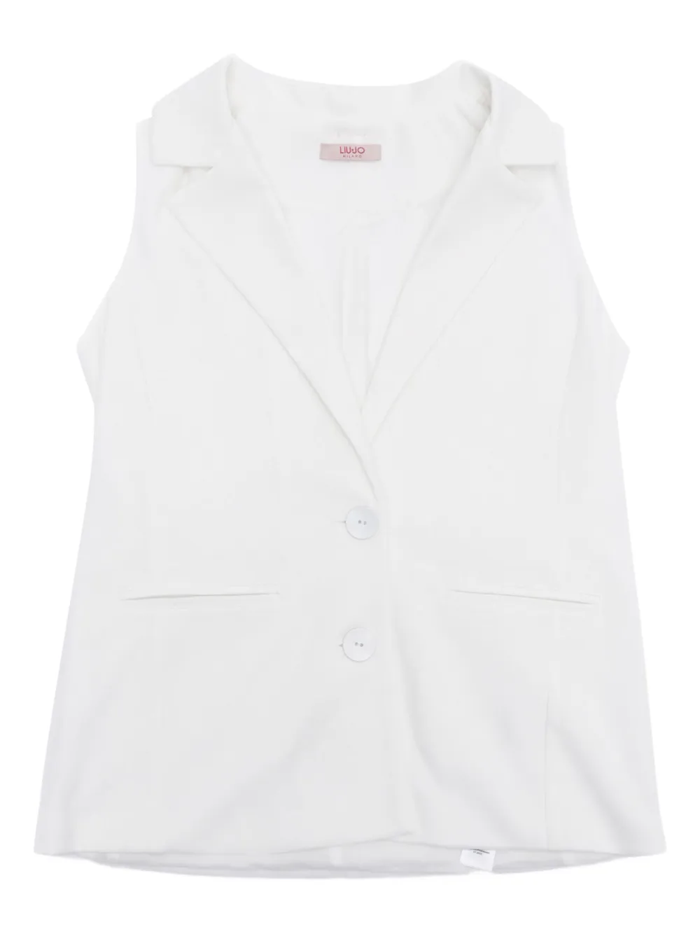Liu Jo Kids Mouwloze blazer met gekerfde revers Wit