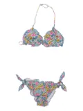 MC2 Saint Barth Kids ruffled floral bikini - Blue