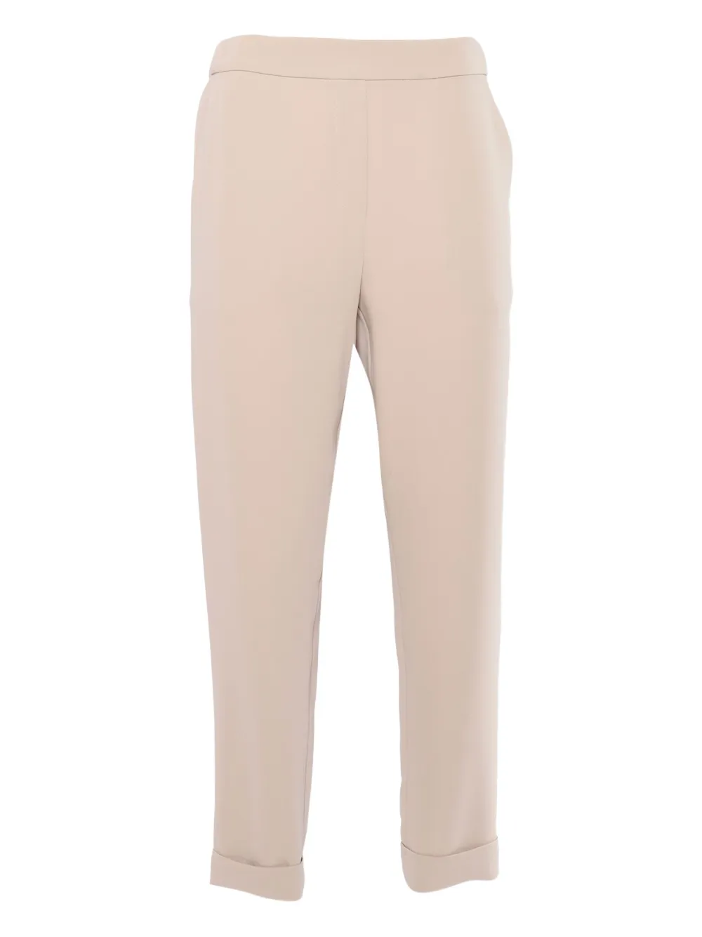 elastic-waistband cuffed trousers