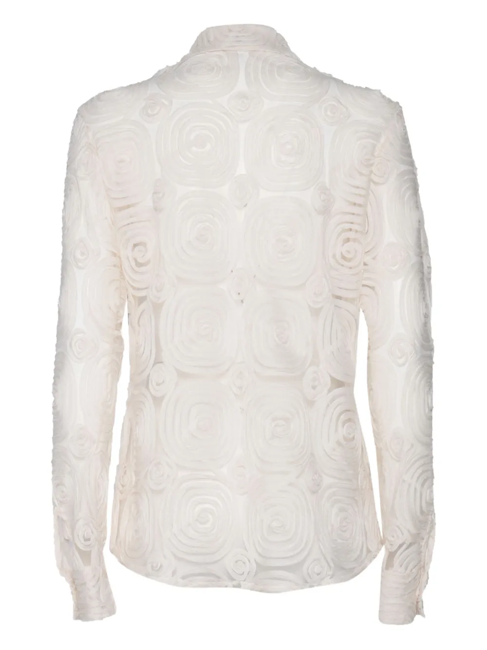 Mazzarelli Blouse met roospatroon - Beige