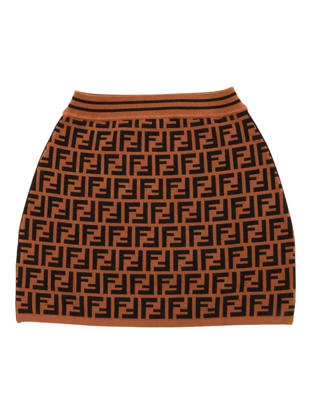 Fendi Kids logo-motif knit skirt Bruin