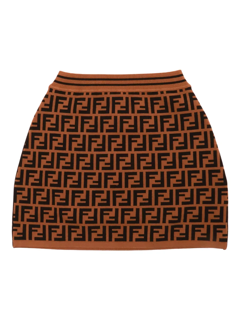 Fendi Kids logo-motif knit skirt Bruin