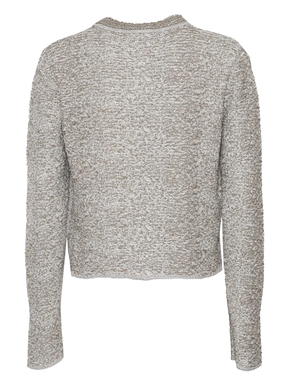 Fabiana Filippi Tweed jack met ronde hals Grijs