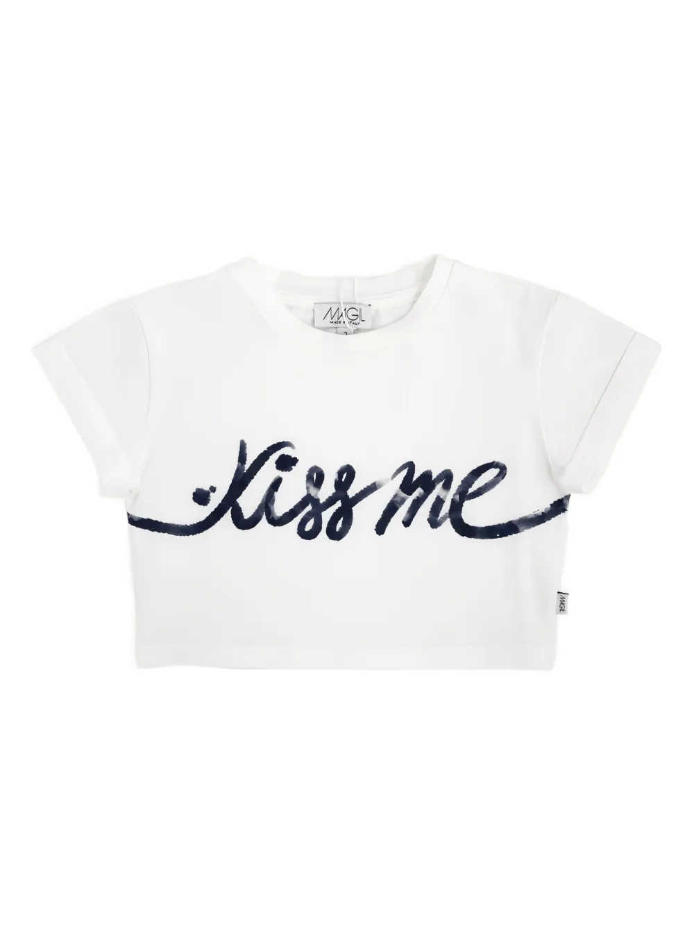 Magil Letter-print Cropped T-shirt In White