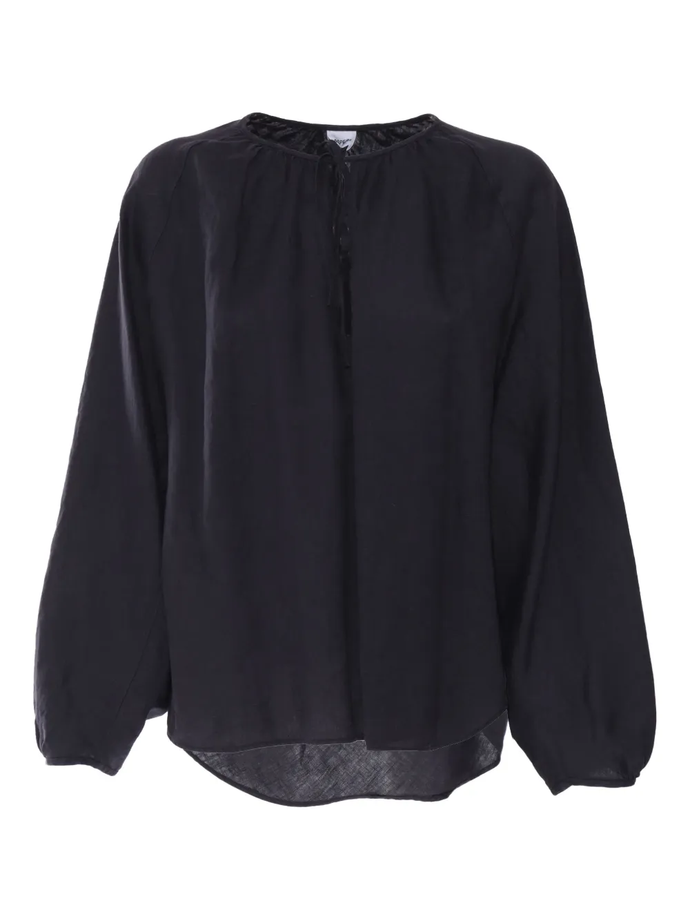 ASPESI Top met ballonmouwen en gestrikte hals Blauw