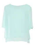 Clips layered chiffon blouse - Blue