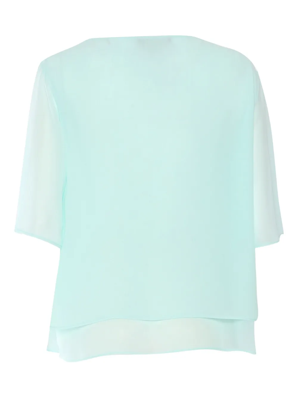 Clips layered chiffon blouse - Blauw