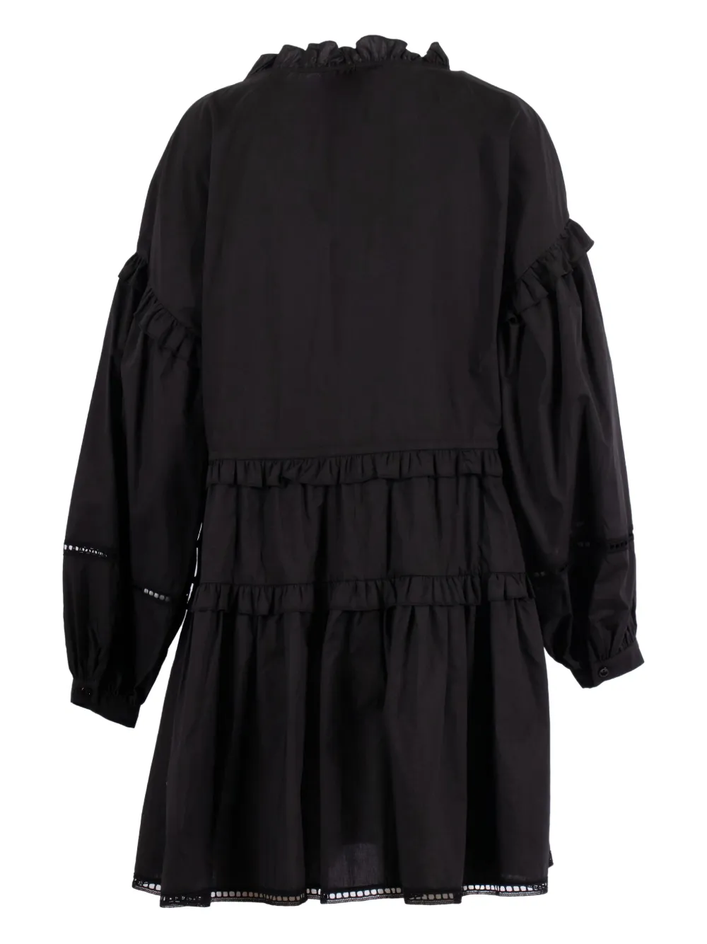 Ermanno Scervino embroidered ruffled dress - Zwart