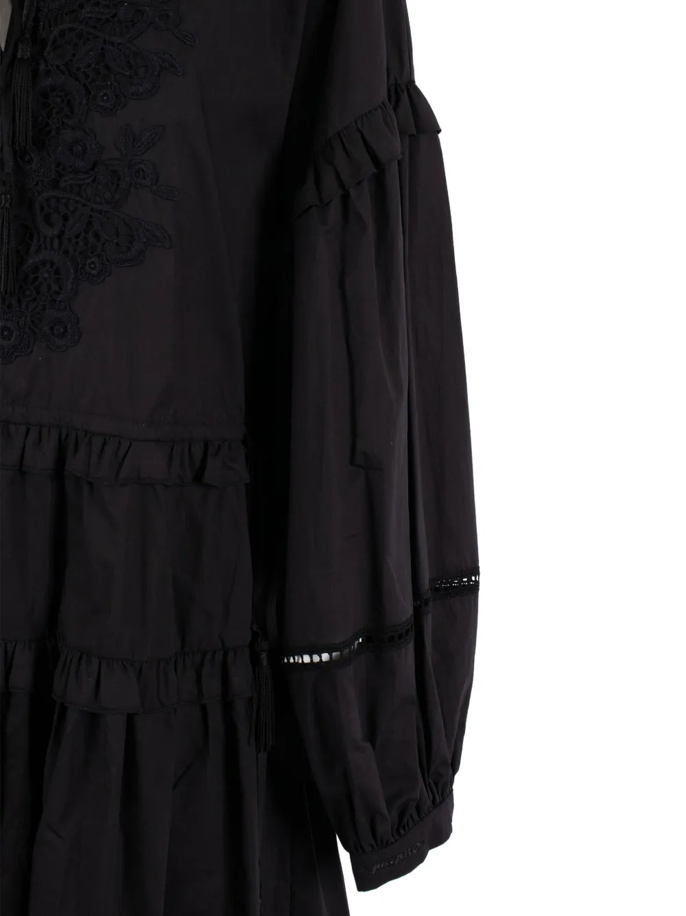 Ermanno Scervino embroidered ruffled dress Zwart