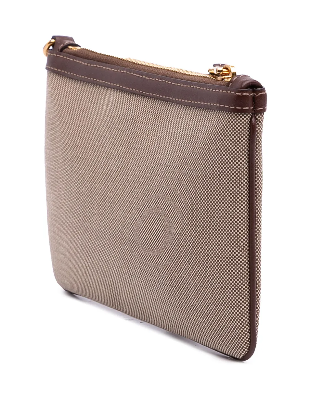 Pre-owned Prada 2013-2025 Canvas Canapa Logo Pouch In Brown