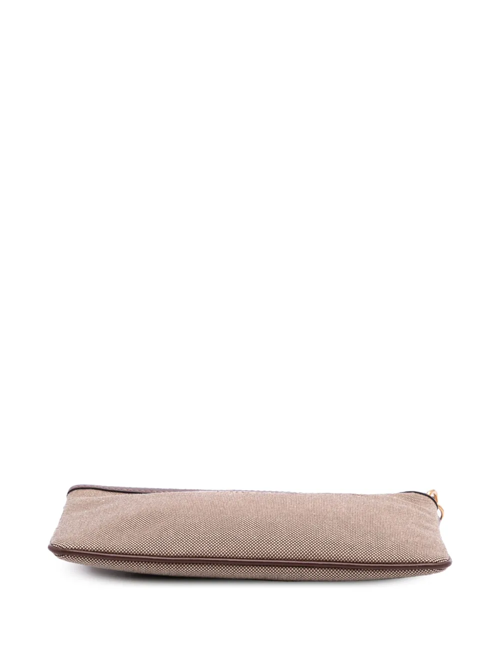 Pre-owned Prada 2013-2025 Canvas Canapa Logo Pouch In Brown