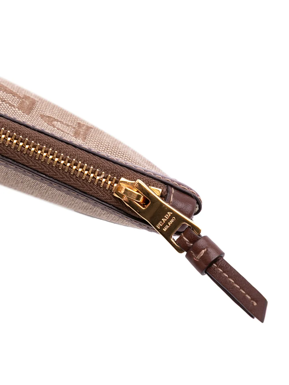 Pre-owned Prada 2013-2025 Canvas Canapa Logo Pouch In Brown