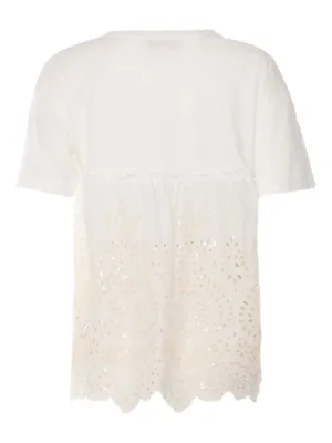 【25SS NEW】ERMANNO SCERVINO / レース オーバーサイズTシャツ ERMANNO SCERVINO(エルマノシェルビーノ ) Tシャツ・カットソー