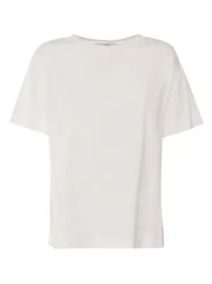 Tシャツ・カットソー ERMANNO SCERVINO D46EL028EN3_MF301 Shirts Crew-neck T-shirt Zegna logo-embroidered Cotton T-shirt | Blue | FARFETCH