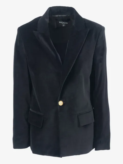 Balmain Kids veste en velours à boutons dorés