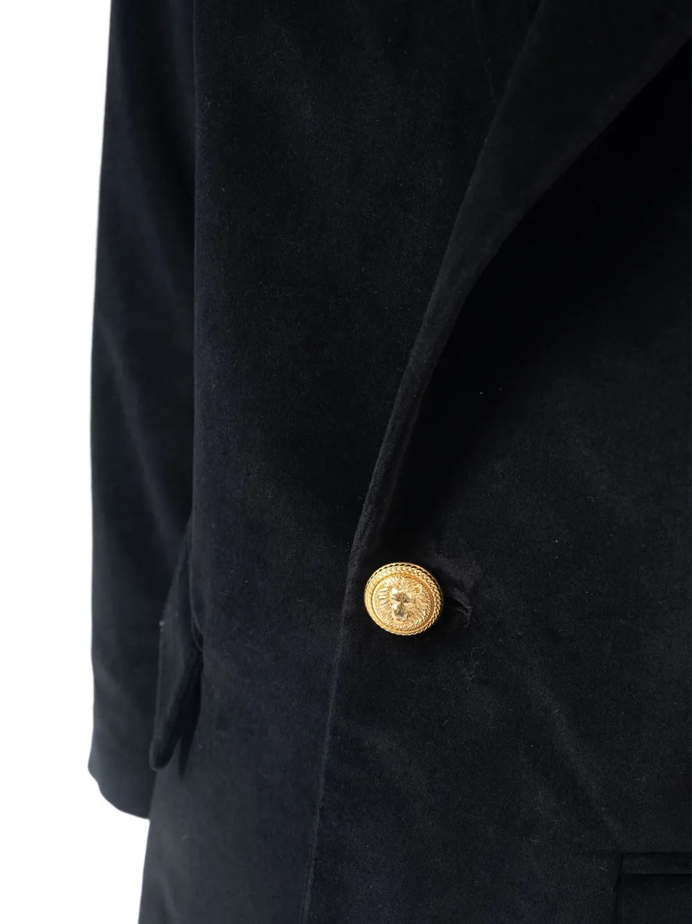 Balmain Kids Fluwelen jack met gouden knopen Zwart
