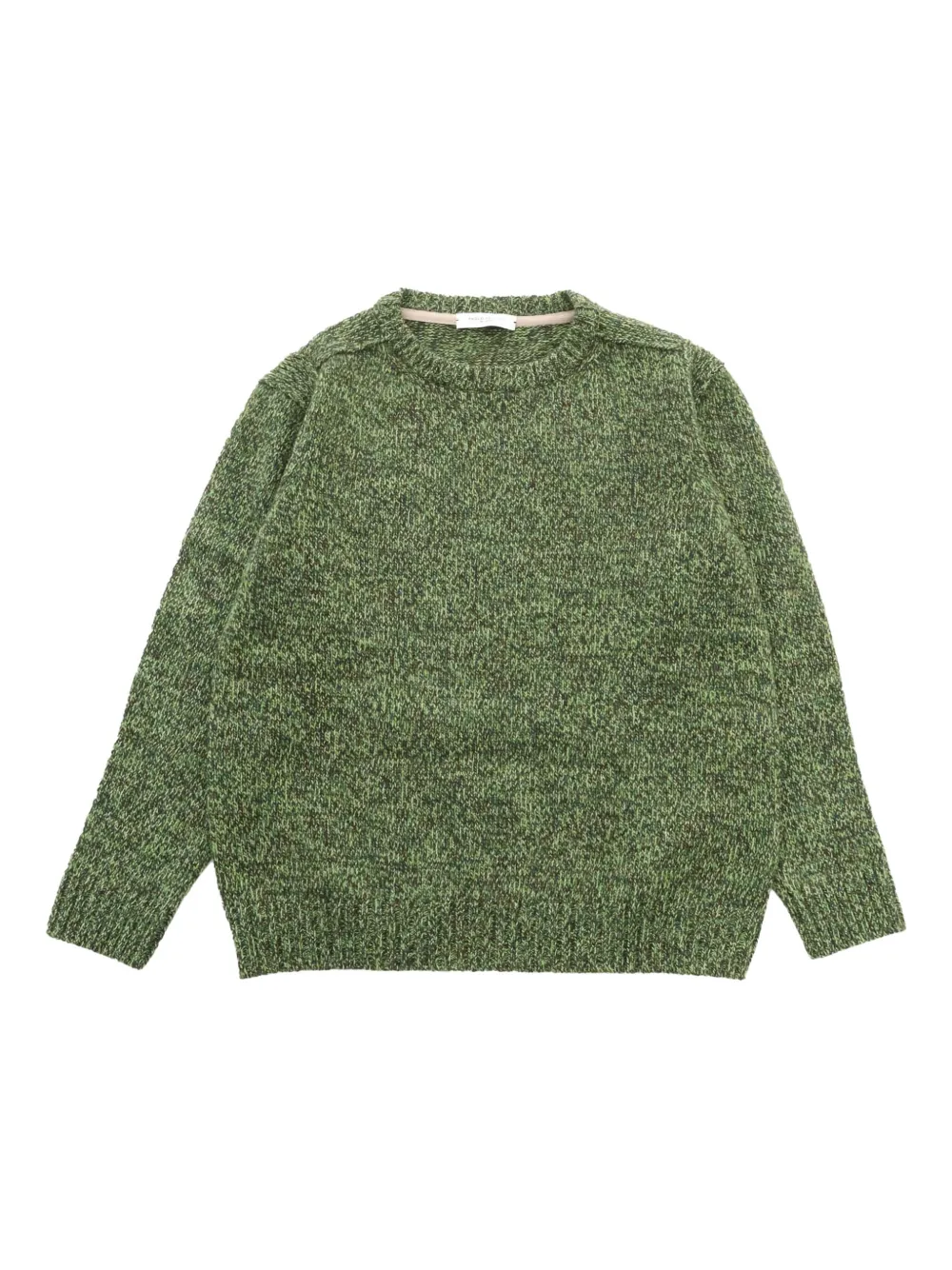 Paolo Pecora Kids Maglione in lana con applicazione sui gomiti - Verde