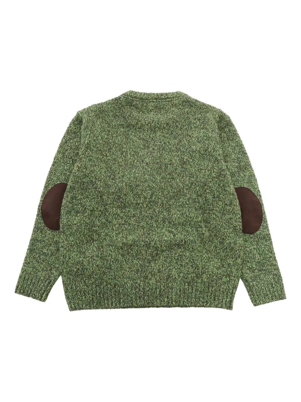 Paolo Pecora Kids Wollen trui met elleboogpatch Groen