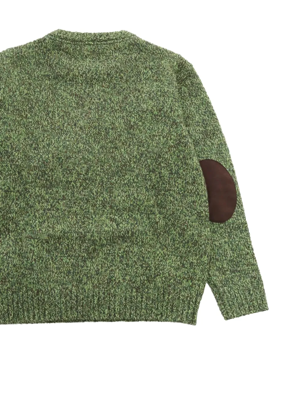 Paolo Pecora Kids Wollen trui met elleboogpatch Groen