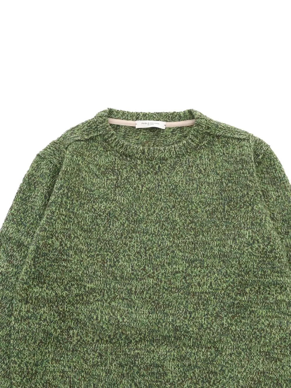 Paolo Pecora Kids Wollen trui met elleboogpatch Groen
