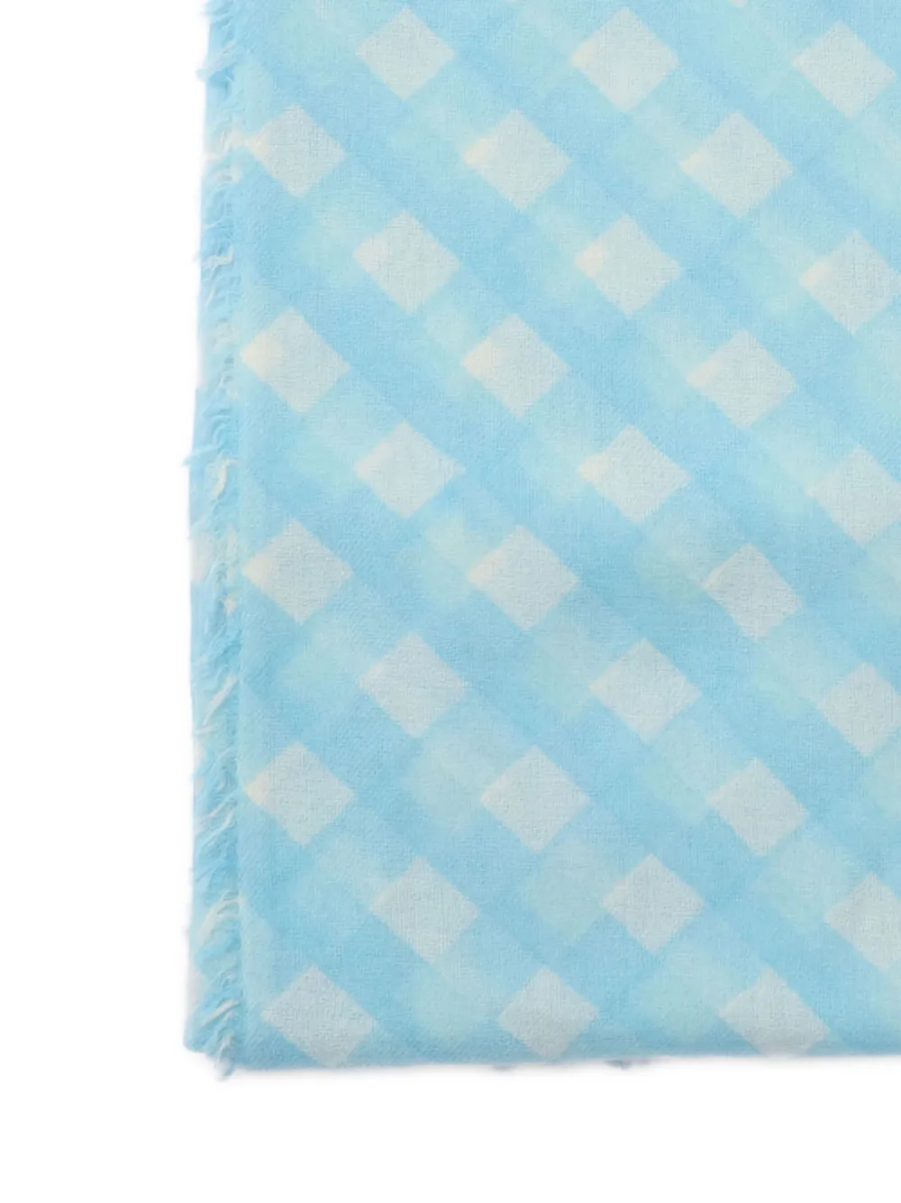 Faliero Sarti Geruite kasjmier sjaal - Blauw