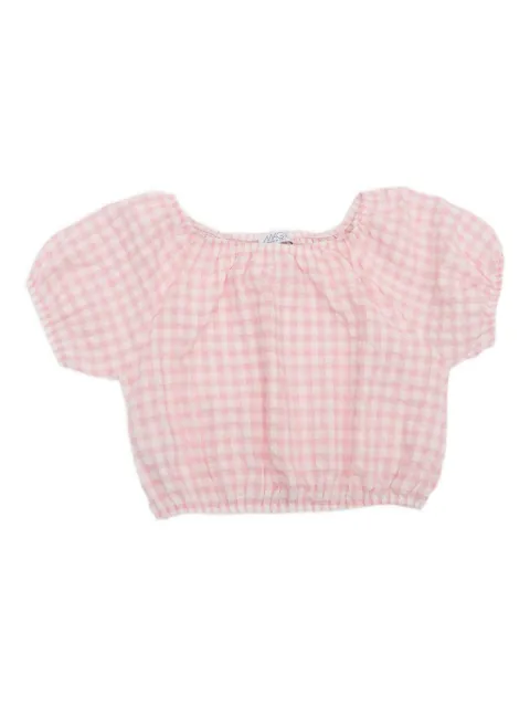 MAGIL Vichy gingham puff-sleeve top