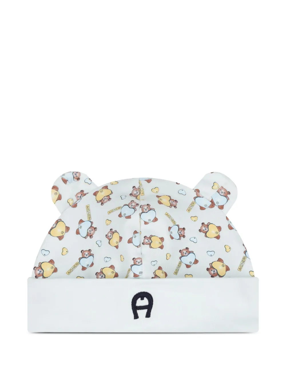 Aigner Kids teddy-bear print hat Blauw