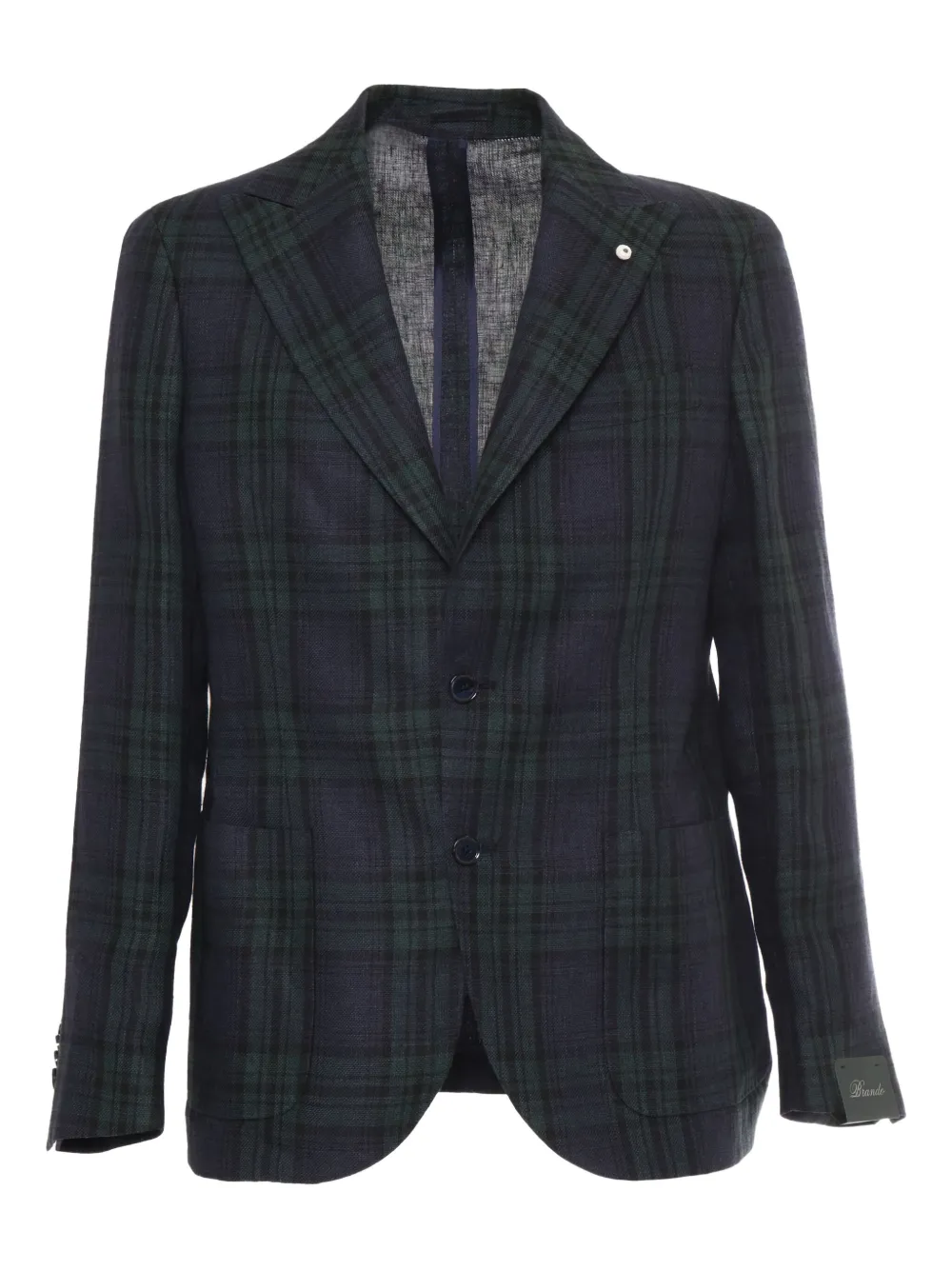 plaid linen blazer