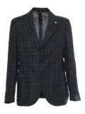BRANDO plaid linen blazer - Blue