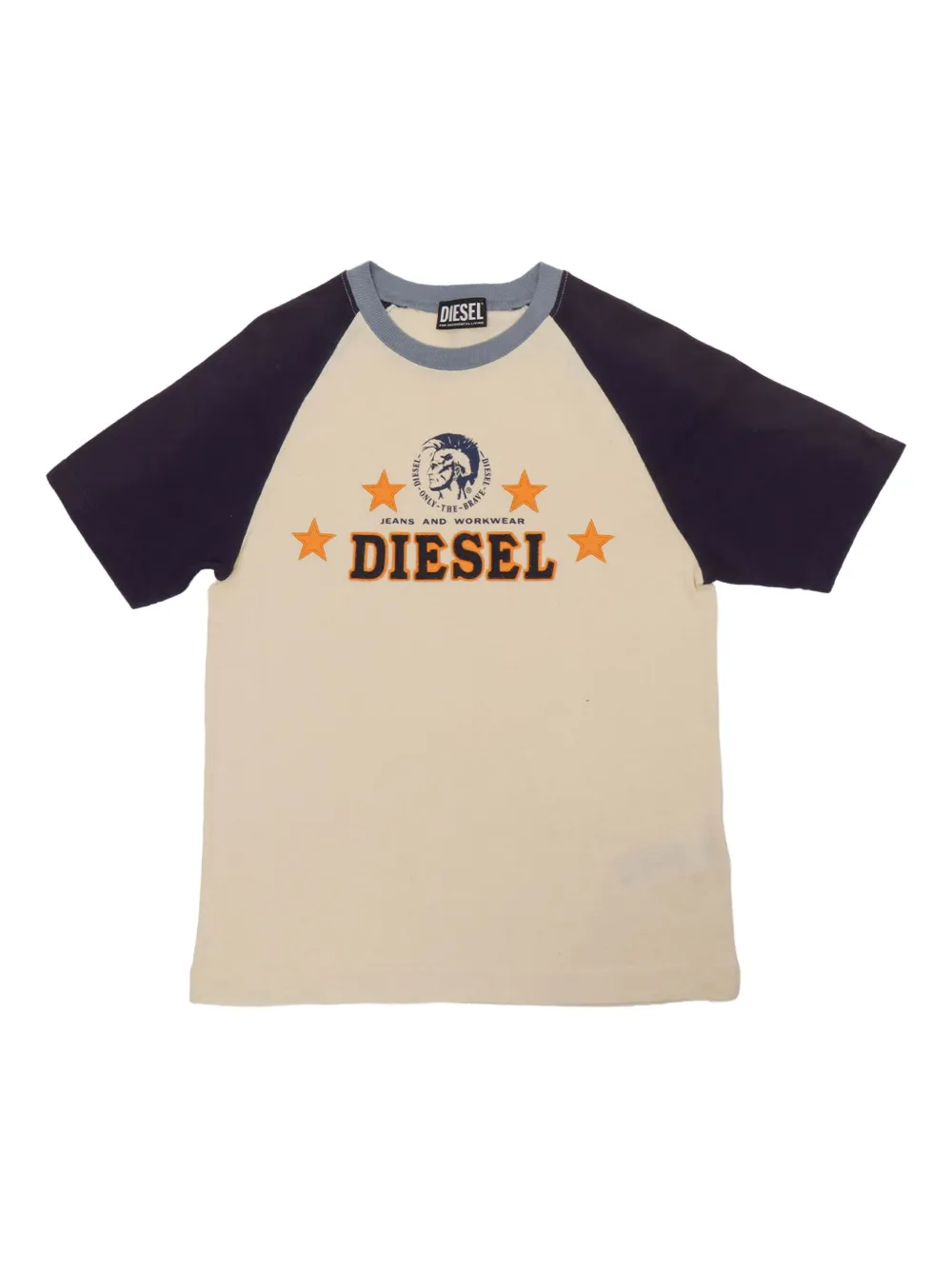 Diesel Kids T-shirt con logo e maniche raglan - Toni neutri