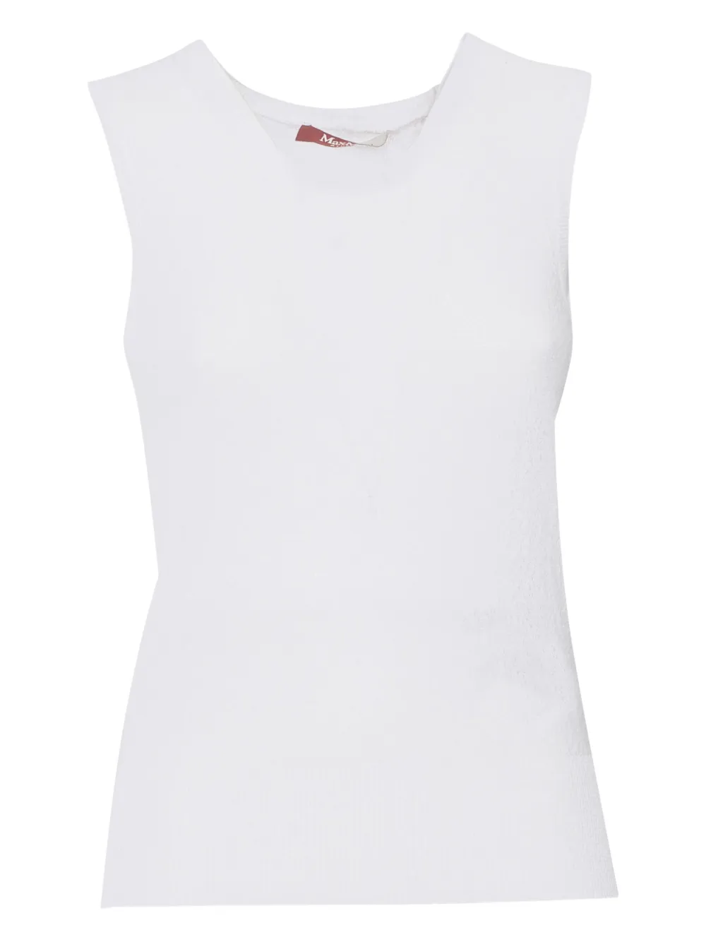 Max Mara Mouwloze top met ronde hals Wit
