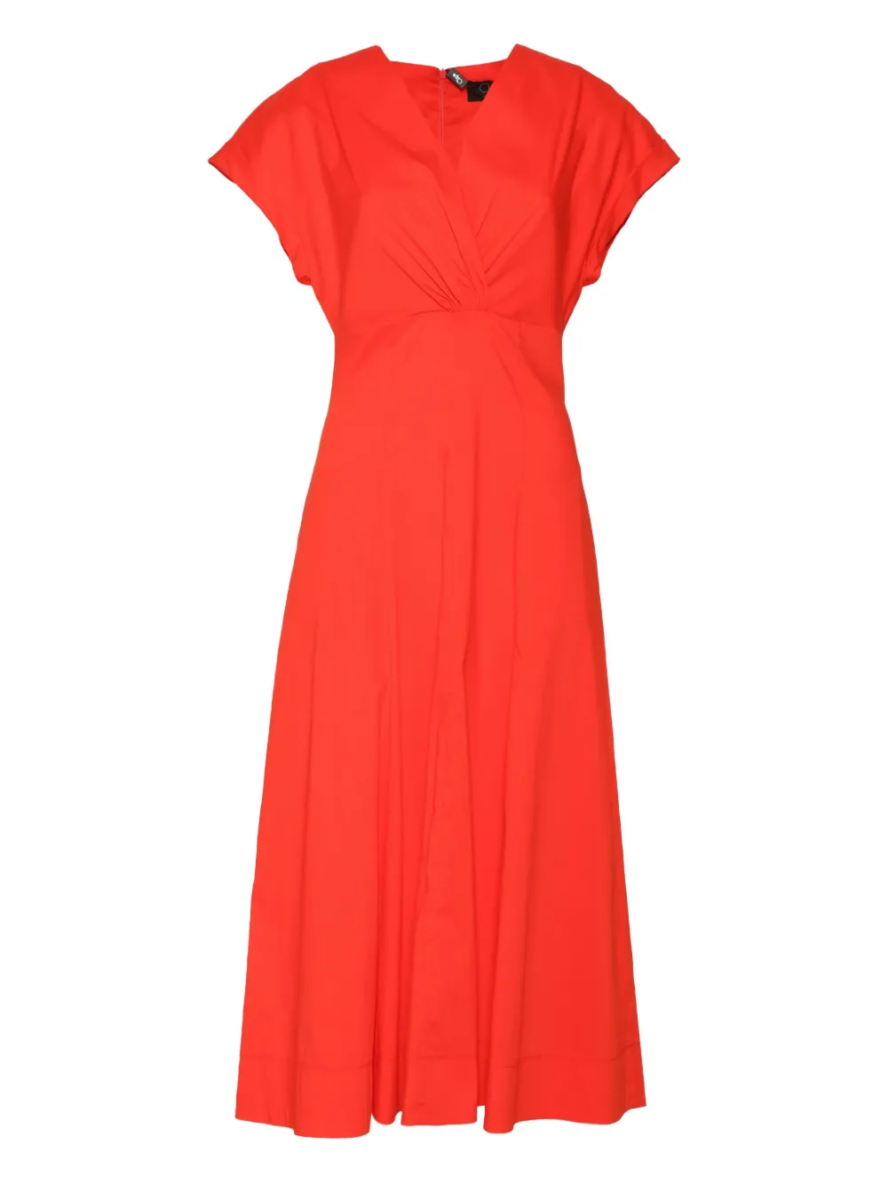 Clips poplin V-neck dress | Red | Image 1
